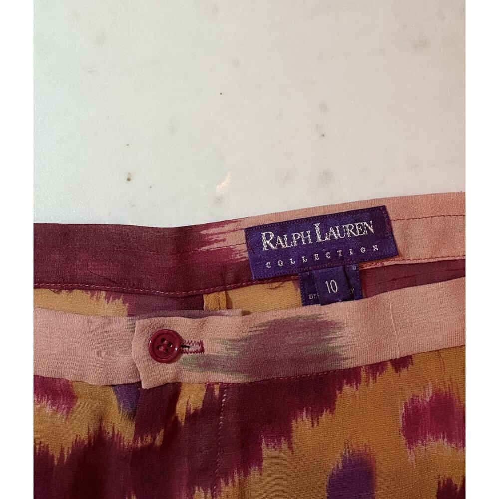 Vintage Ralph Lauren Purple Label Wide Leg Silk Pants ikat Printed 1990s Runway - Picture 2 of 16